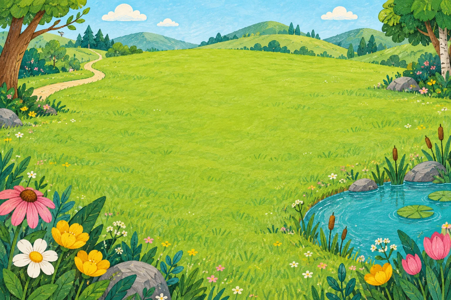 Original meadow, Original painting